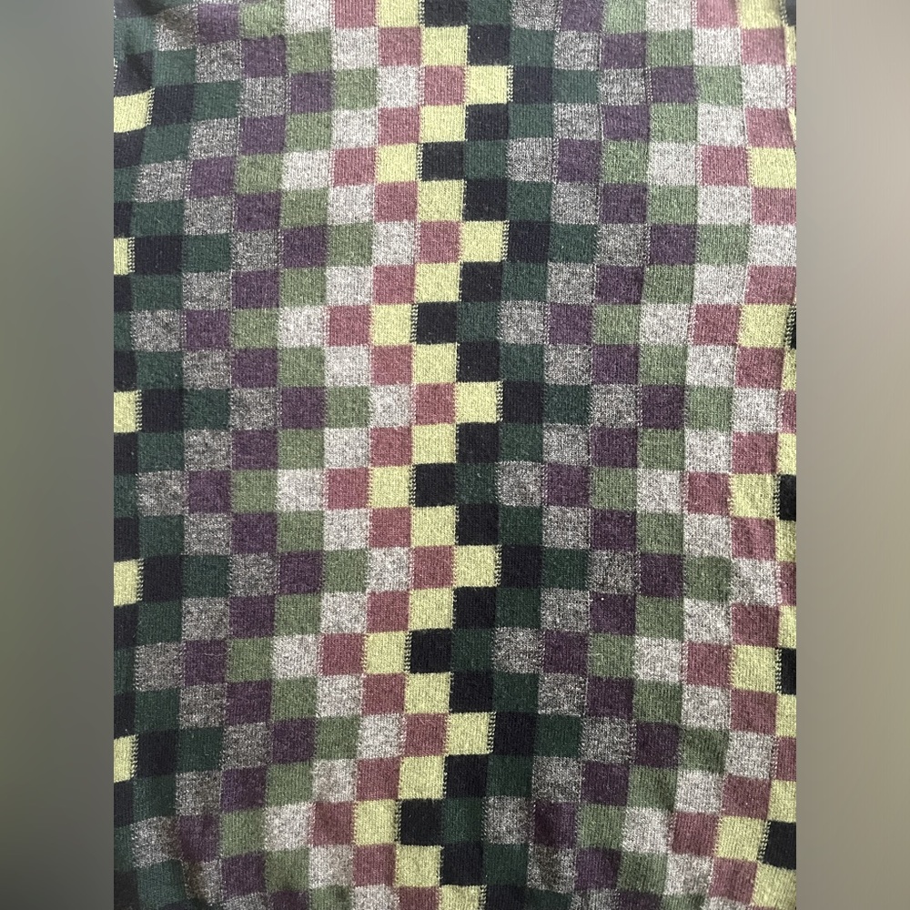 Dolce and Gabbana Multicolor Checkerboard Wool Turtleneck - Picture 3 of 8